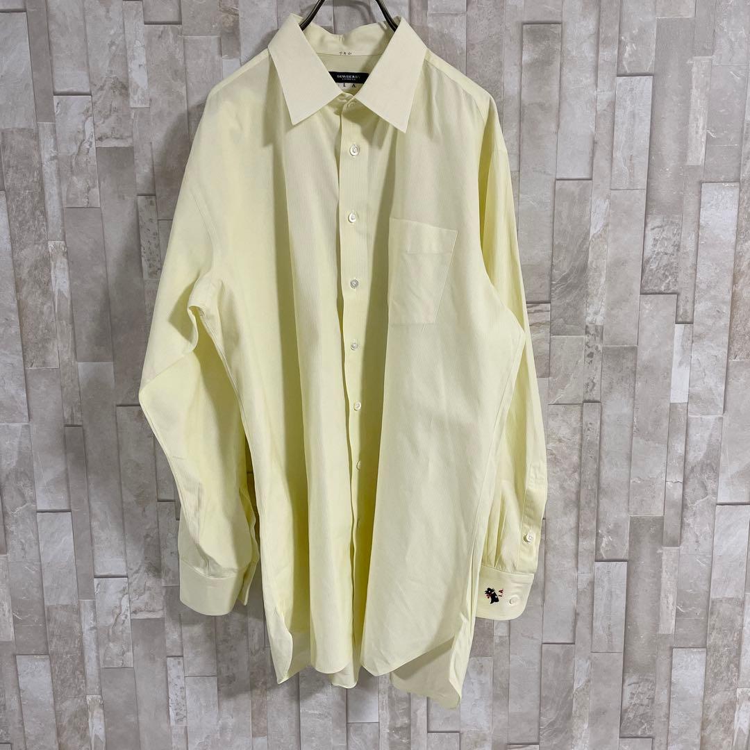 古着 BURBERRY LONDON 長袖シャツ 日本製 イエロー