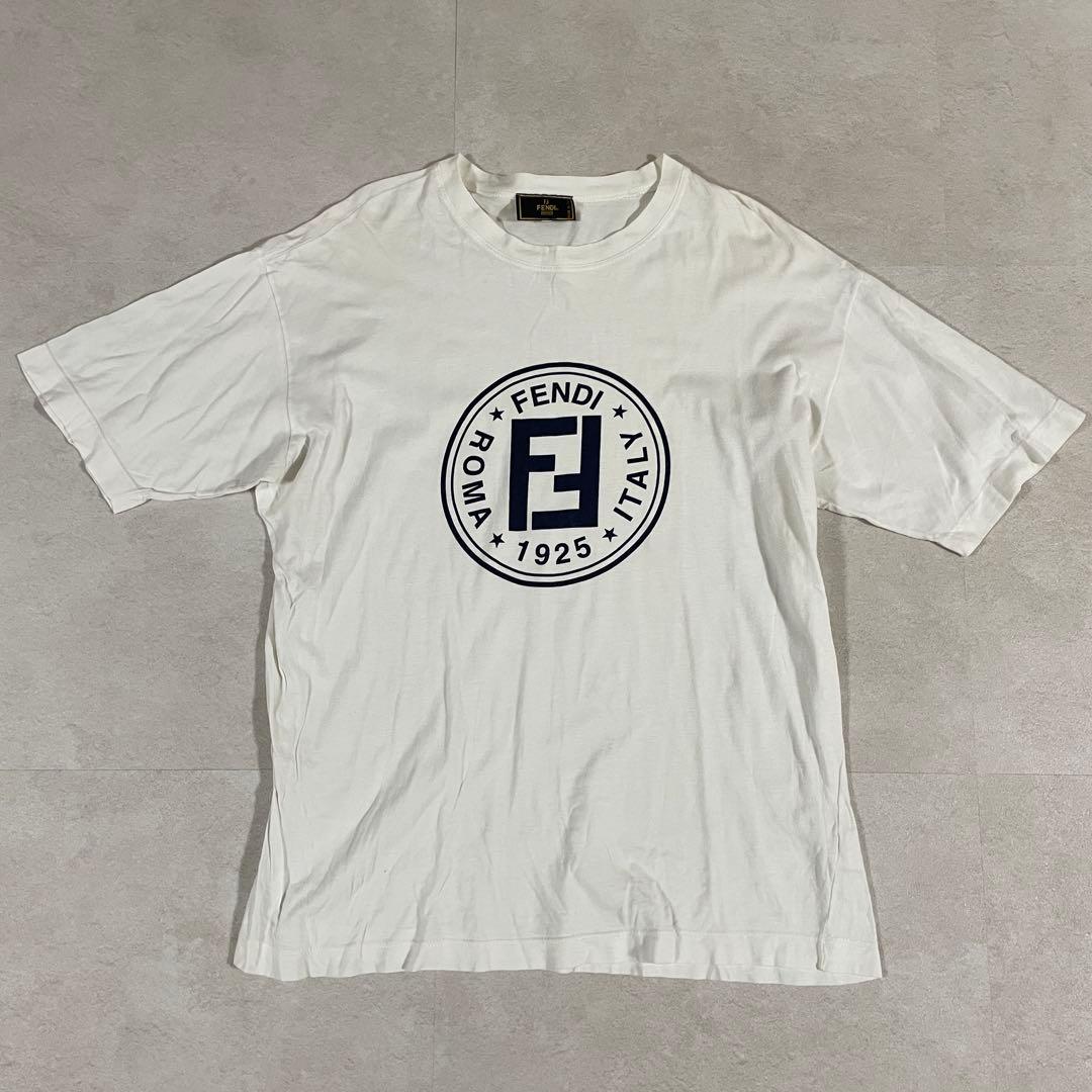 古着 FENDI ヴィンテージ 半袖Tシャツ ロゴプリント サイズL相当