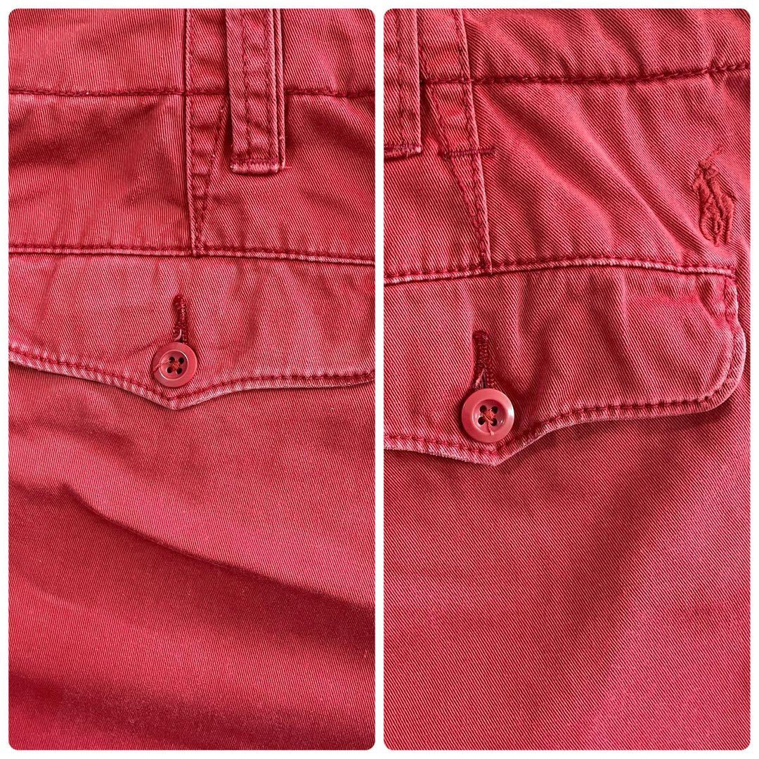 90s POLO RALPH LAUREN ハーフパンツ サイズ38 レッド