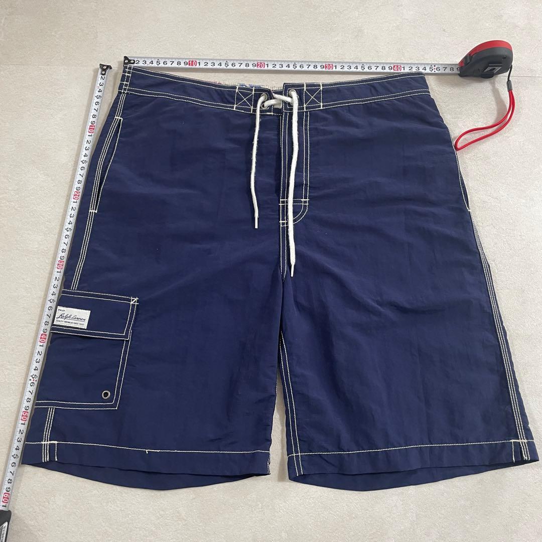 【希少】90s POLO RALPH LAUREN ネイビー スイムショーツ M
