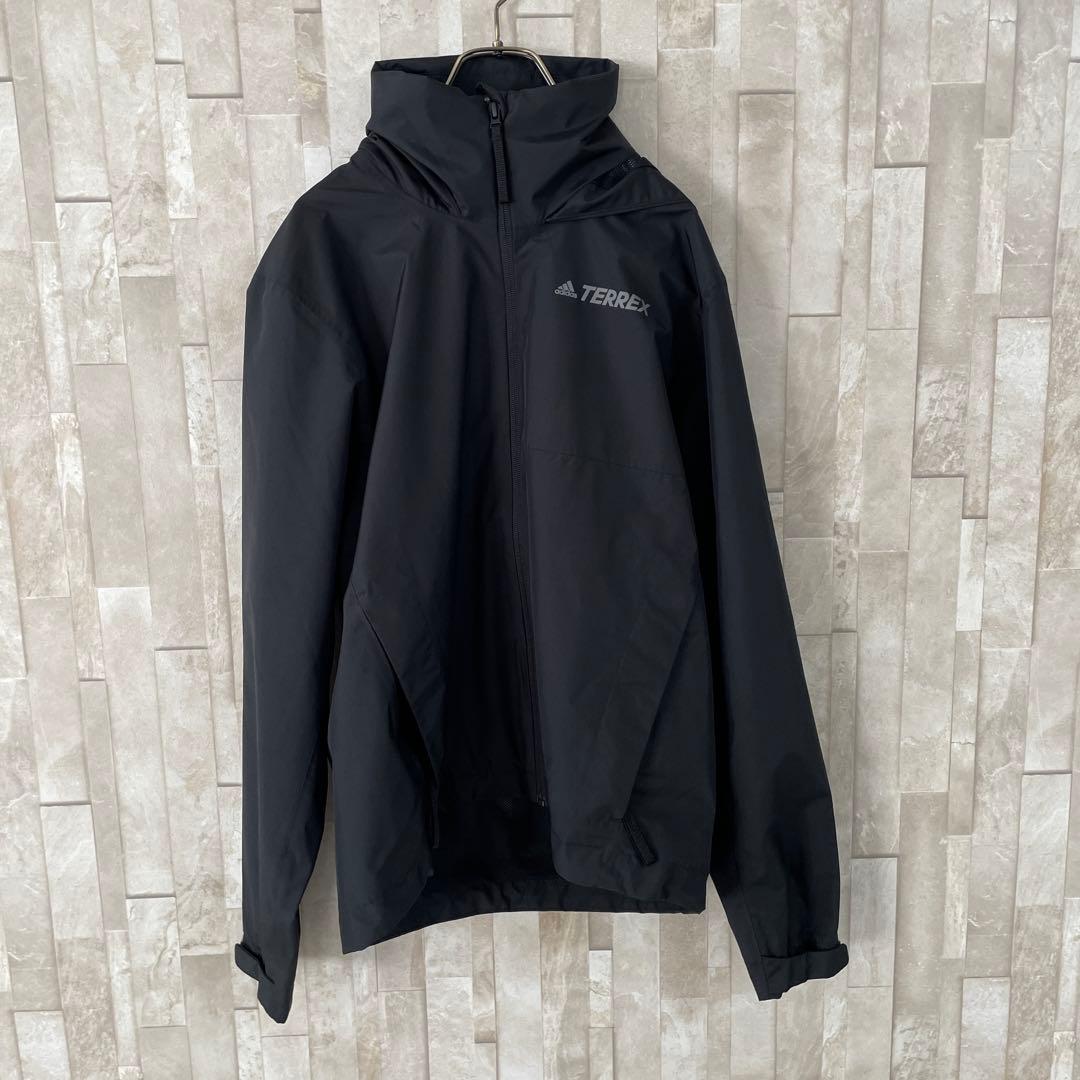【美品】adidas TERREX レインジャケット サイズS ブラック
