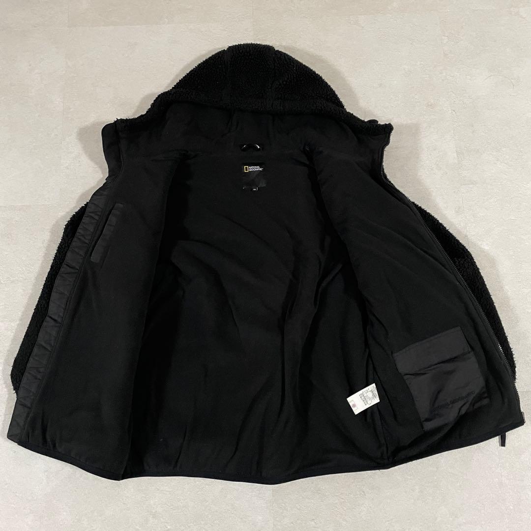 【美品】NATIONAL GEOGRAPHIC ボアジャケット 2XL 黒色