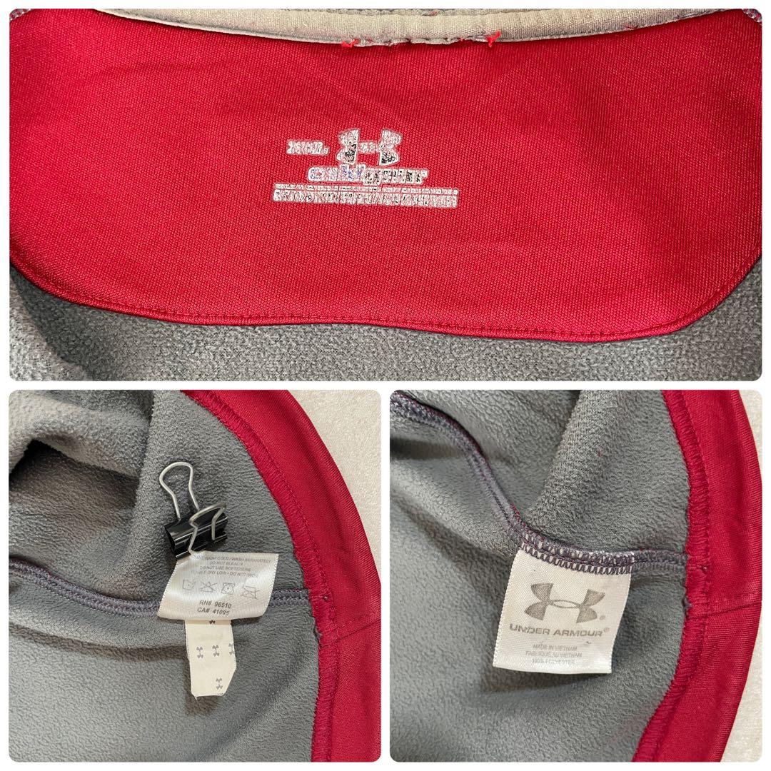 古着 UNDER ARMOUR ハーフジップ フリース レッド