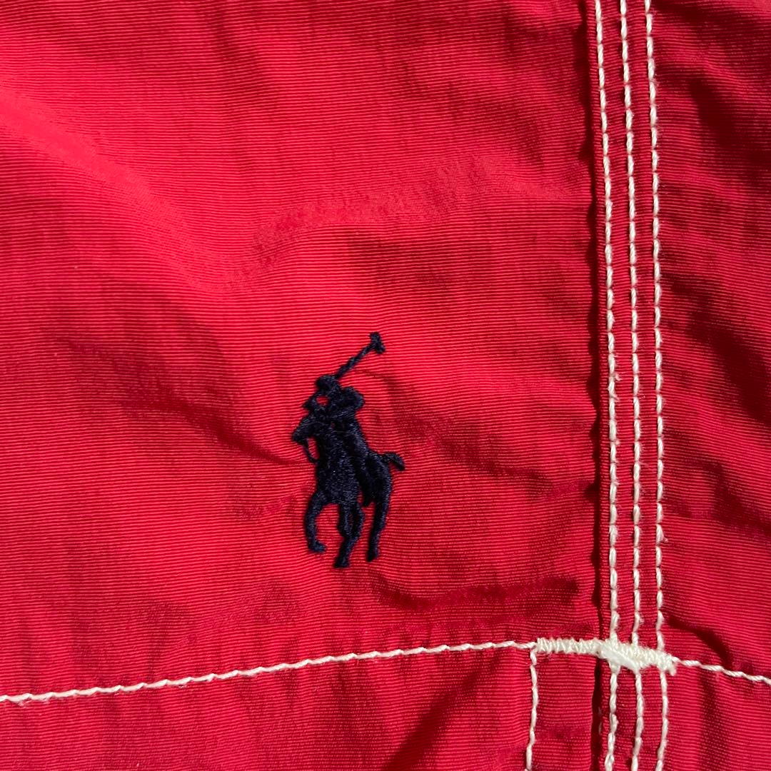 古着 90s POLO RALPH LAUREN レッド スイムショーツ L