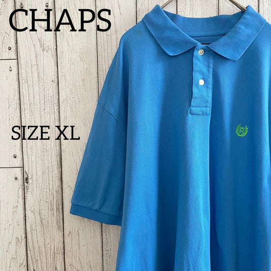 【USA古着】 CHAPS 半袖ポロシャツ XLサイズ ブルー