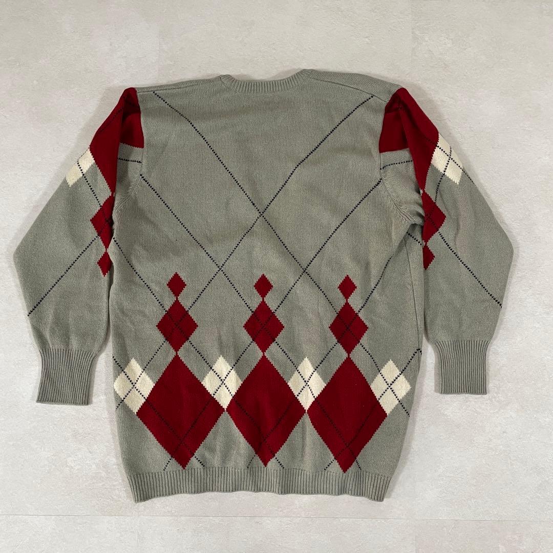 【美品】BALLY 長袖カーディガン カシミヤ100% アーガイル柄 M