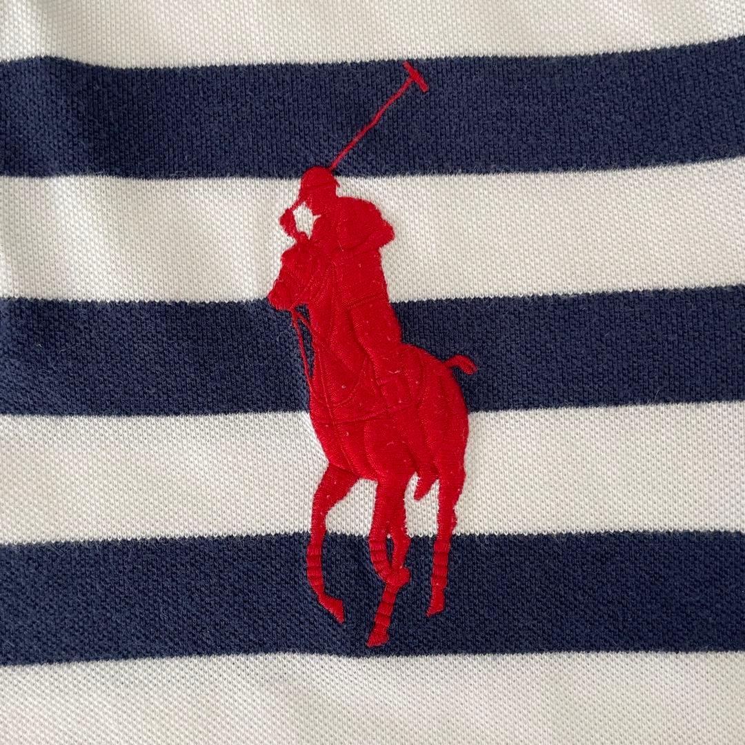 古着 POLO RALPH LAUREN 半袖ポロシャツ 160 ボーダー柄