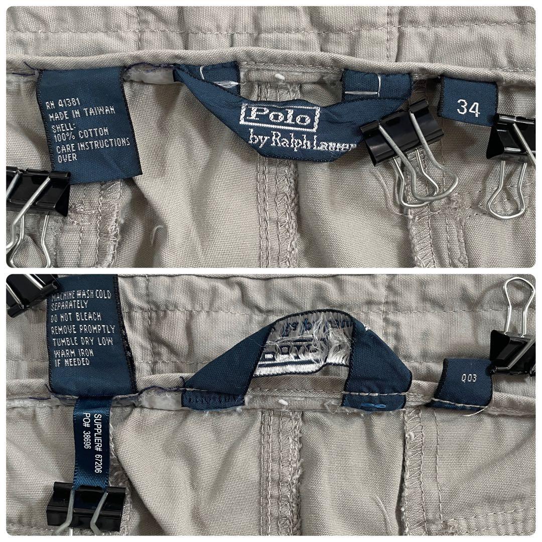 90s POLO RALPH LAUREN ハーフパンツ グレー 34サイズ