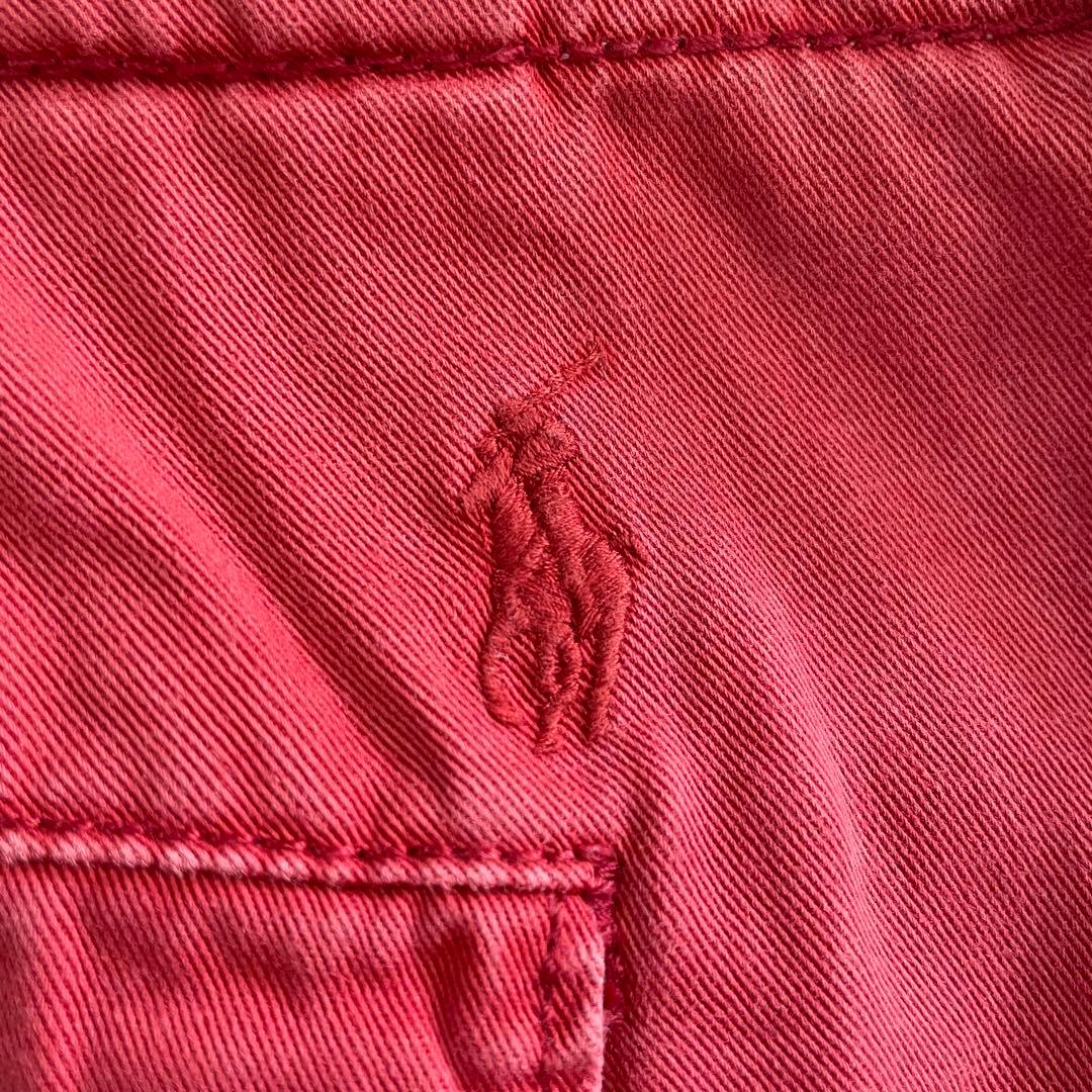 90s POLO RALPH LAUREN ハーフパンツ サイズ38 レッド