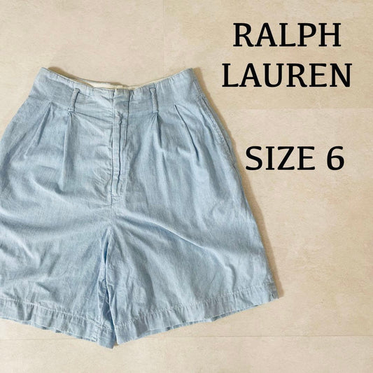 90s RALPH LAUREN ハーフパンツ サイズ6 ライトブルー