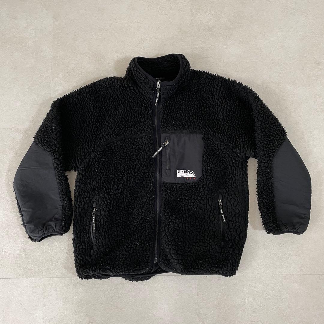 【美品】FIRST DOWN ボアジャケット サイズF ブラック