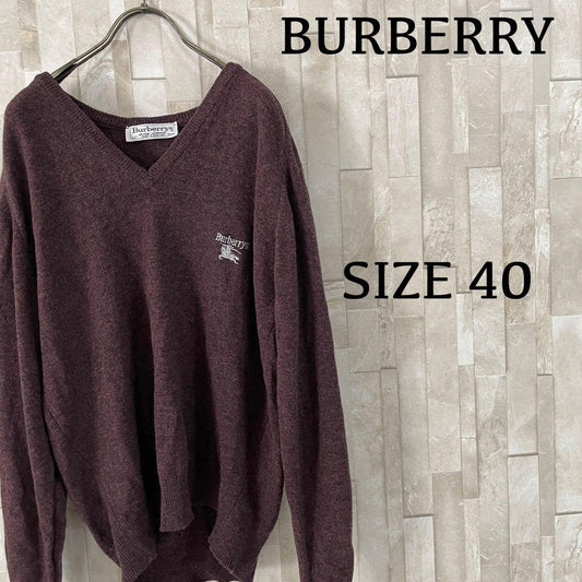 【希少】90s BURBERRYS ニット 長袖セーター イングランド製 40