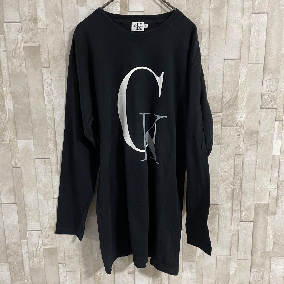 古着 Calvin Klein Jeans 長袖Tシャツ サイズM ブラック