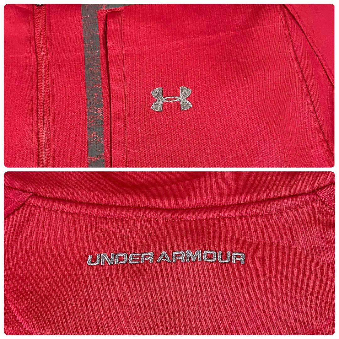 古着 UNDER ARMOUR ハーフジップ フリース レッド