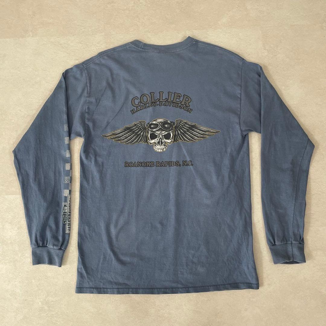 古着 HARLEY-DAVIDSON バイク 袖プリント 長袖Tシャツ