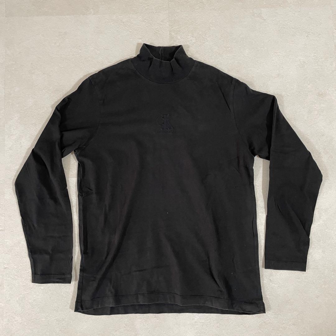 【美品】Calvin Klein 長袖Tシャツ サイズM ブラック ハイネック