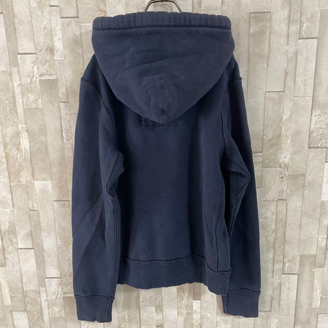 古着 Abercrombie & Fitch ダメージ加工パーカー S ネイビー
