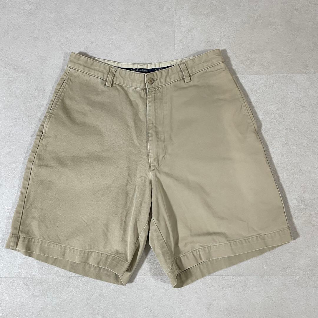 90s POLO RALPH LAUREN ハーフパンツ M相当 ベージュ