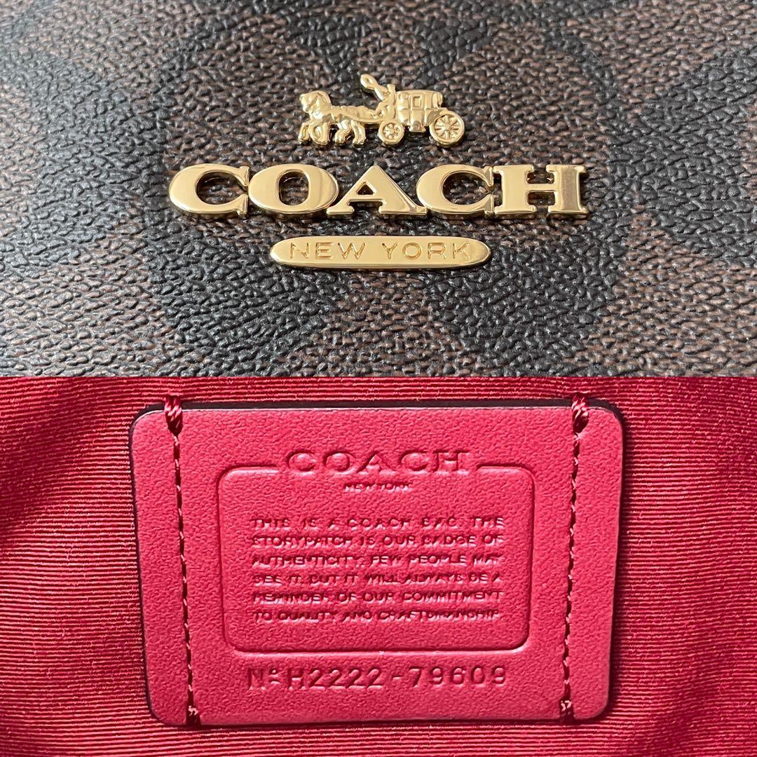 訳あり新品 COACH トートバッグ シグネチャー柄 ブラウン