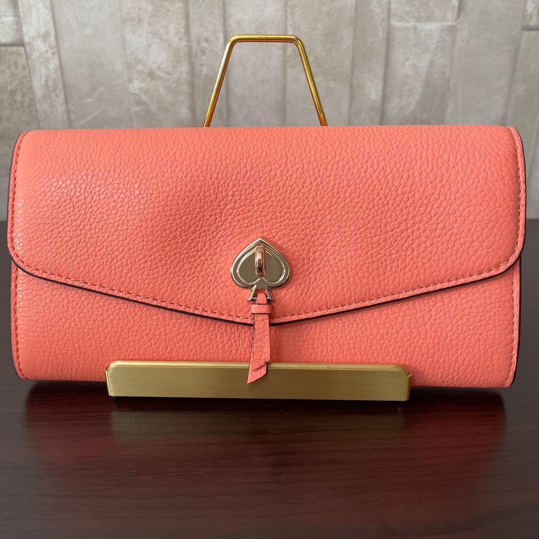 訳あり新品 kate spade 長財布 メロンボール オレンジ系