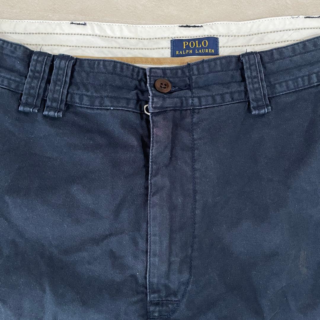 古着 POLO RALPH LAUREN ハーフパンツ 42 ネイビー