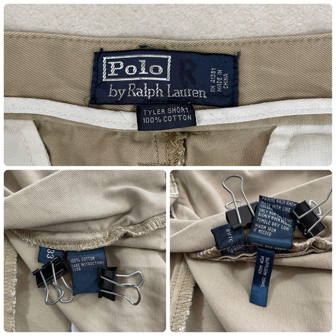 90s POLO RALPH LAUREN ハーフパンツ サイズ33 ベージュ