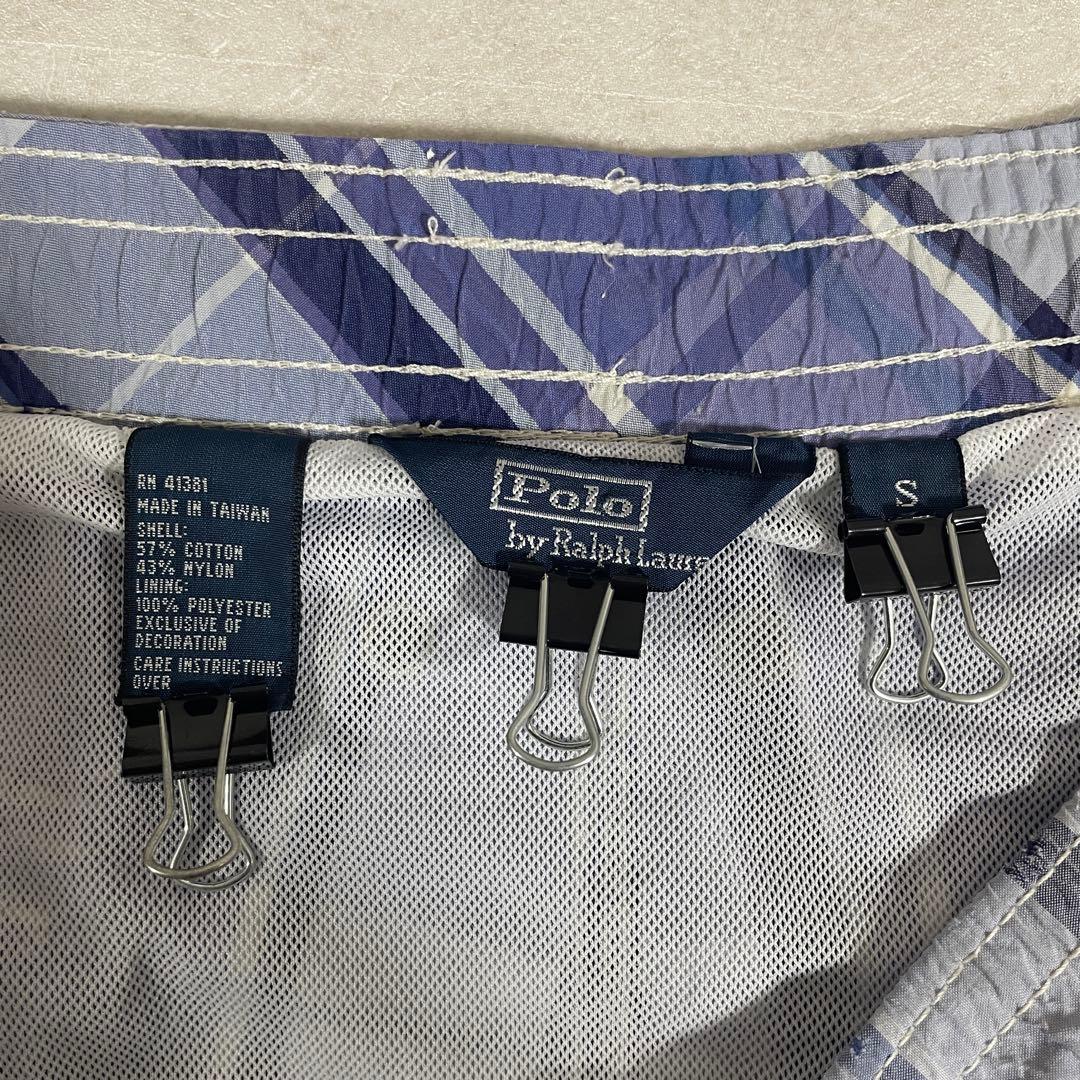 【美品】POLO RALPH LAUREN スイムショーツ 青チェック柄 S