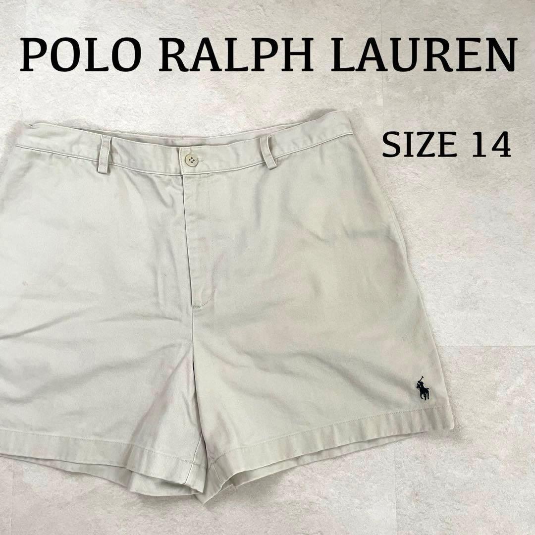90s POLO RALPH LAUREN ハーフパンツ サイズ14 ホワイト
