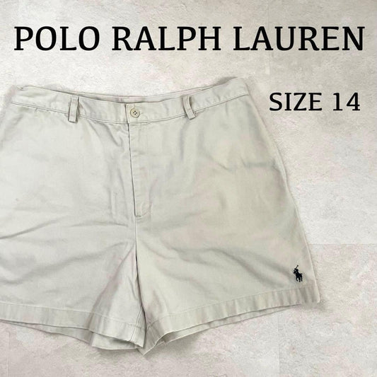 90s POLO RALPH LAUREN ハーフパンツ サイズ14 ホワイト