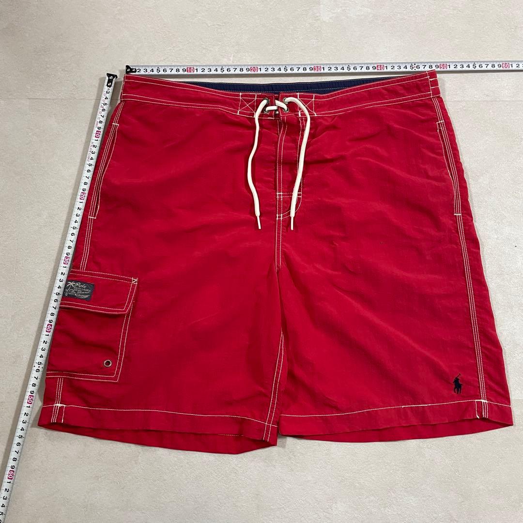 古着 90s POLO RALPH LAUREN レッド スイムショーツ L