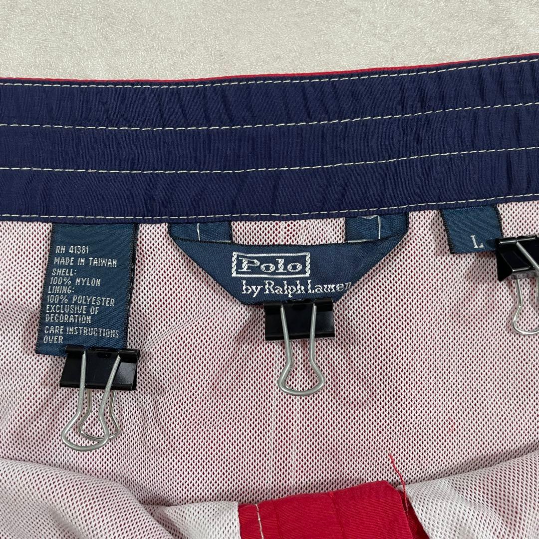 古着 90s POLO RALPH LAUREN レッド スイムショーツ L