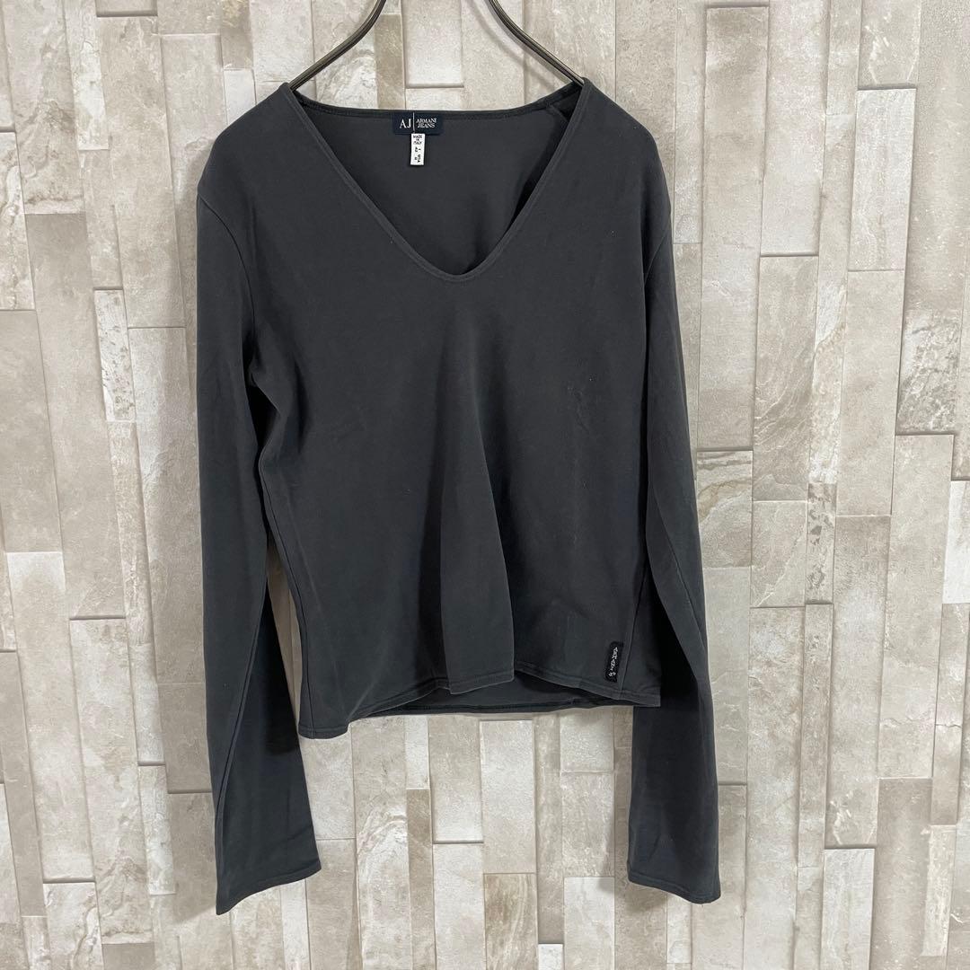【美品】ARMANI JEANS 長袖Tシャツ サイズ8 ブラック