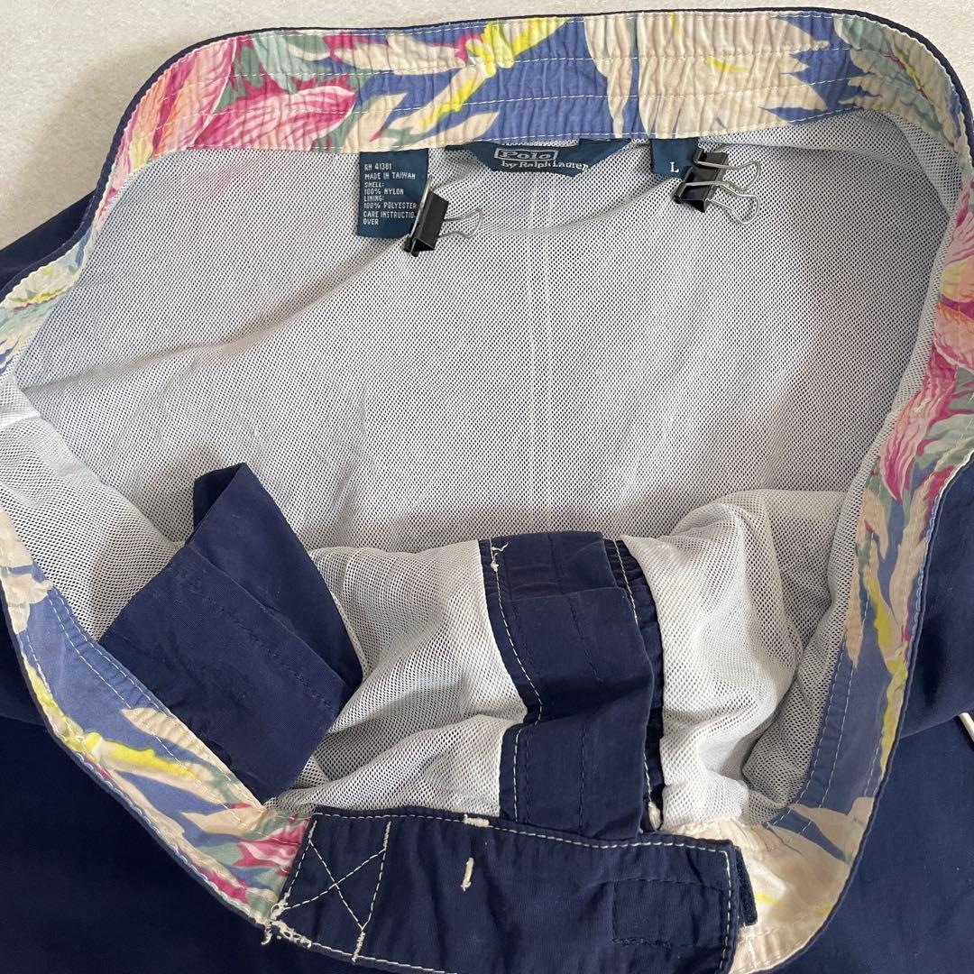 【希少】90s POLO RALPH LAUREN ネイビー スイムショーツ