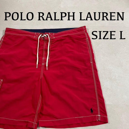 古着 90s POLO RALPH LAUREN レッド スイムショーツ L