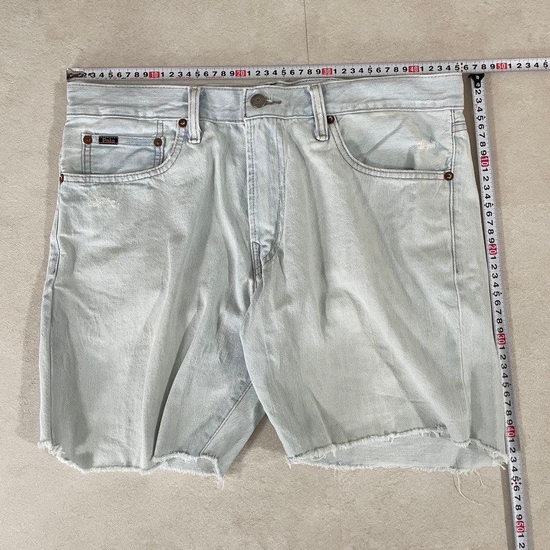 【美品】POLO RALPH LAUREN ライトブルー ハーフパンツ 34