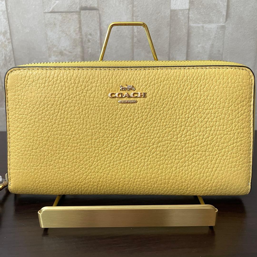 訳あり新品 COACH 長財布 イエロー