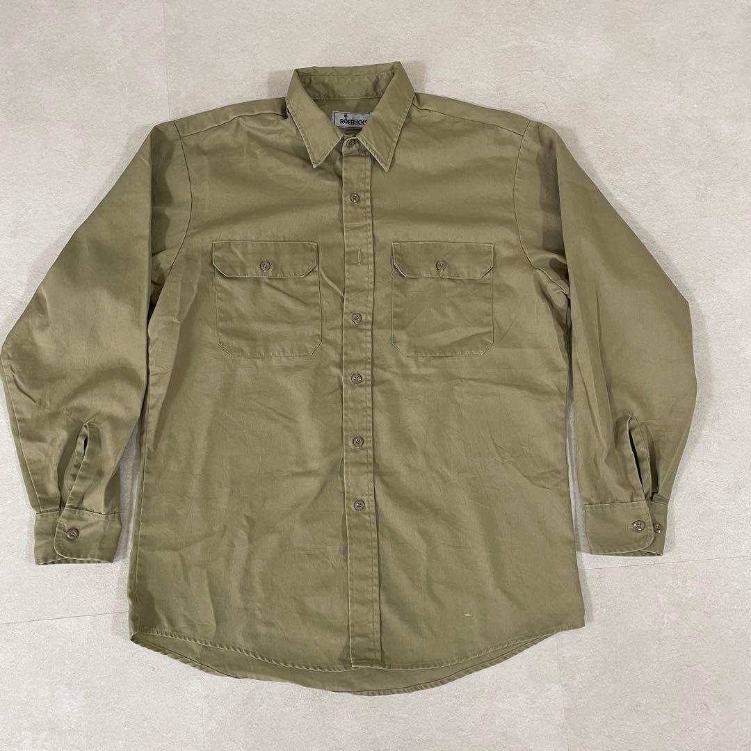 古着 ROEBUCKS 長袖シャツ サイズXL相当 ベージュ