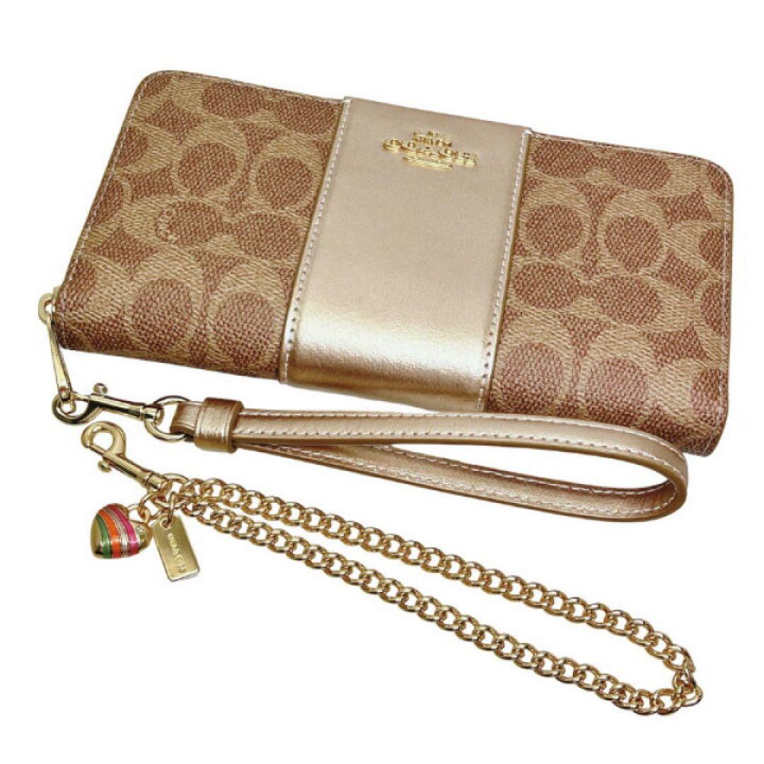 訳あり新品 【箱付き】COACH 長財布 シグネチャー柄