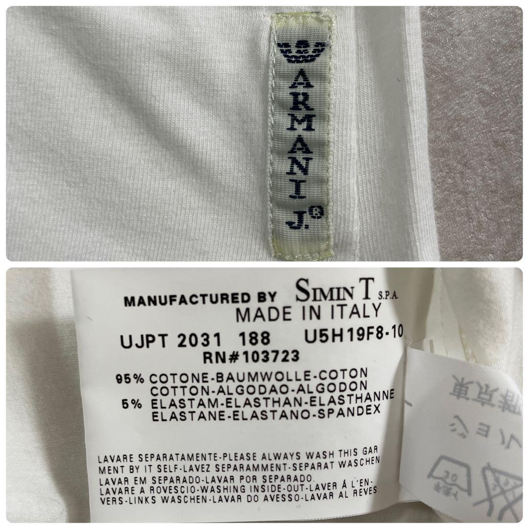 【美品】ARMANI JEANS 半袖Tシャツ ホワイト サイズ8