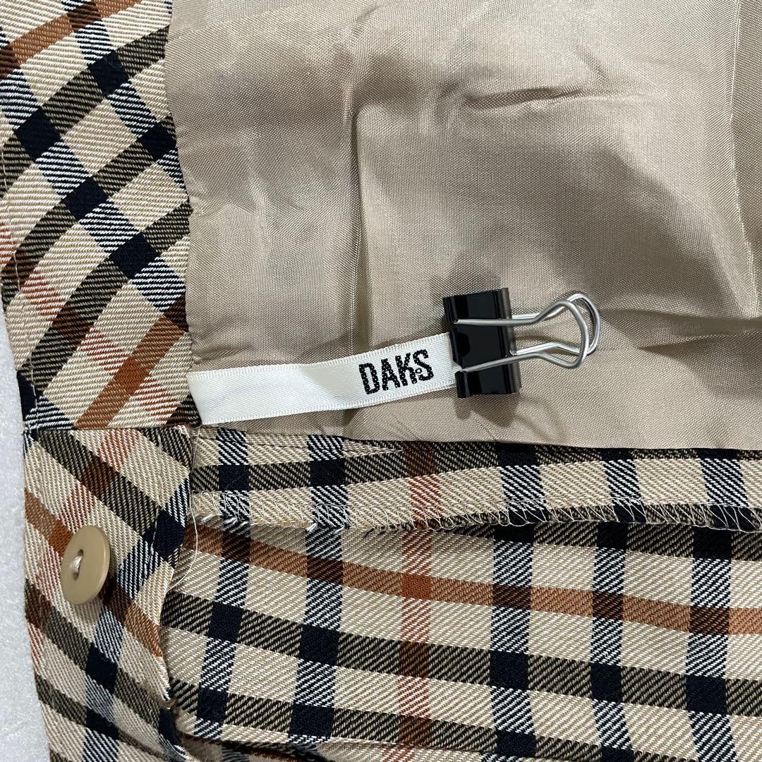 【美品】DAKS LONDON プリーツロングスカート 61-89 チェック柄