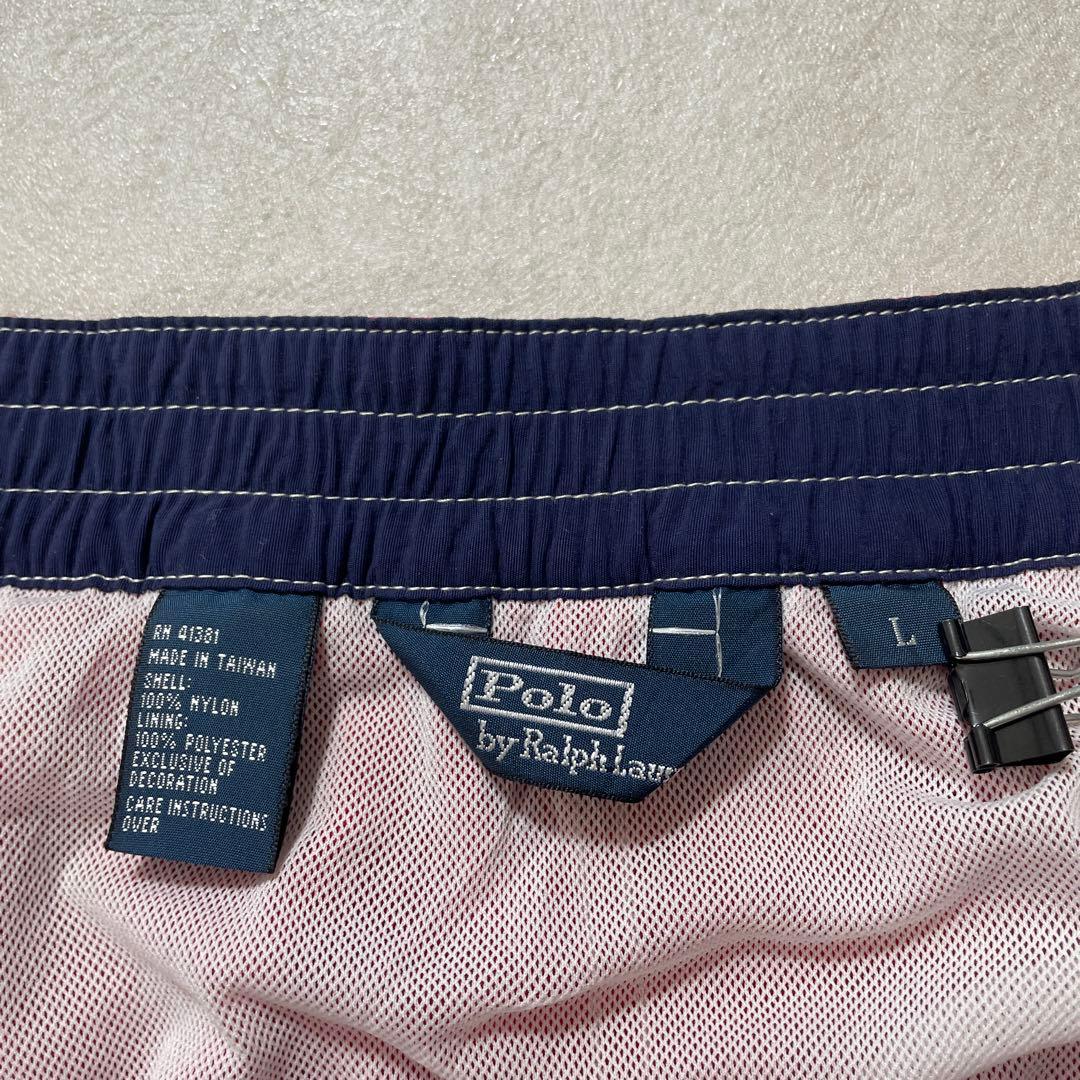 【美品】90s POLO RALPH LAUREN スイムショーツ L レッド