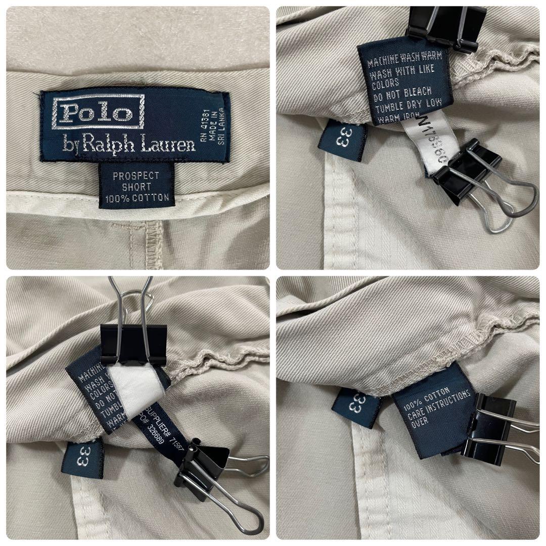 90s POLO RALPH LAUREN ハーフパンツ サイズ33 ベージュ