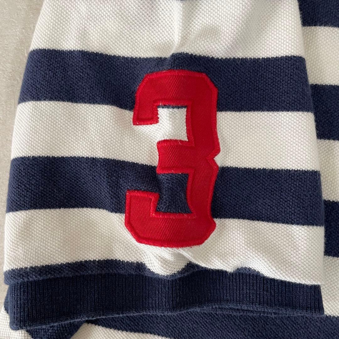 古着 POLO RALPH LAUREN 半袖ポロシャツ 160 ボーダー柄