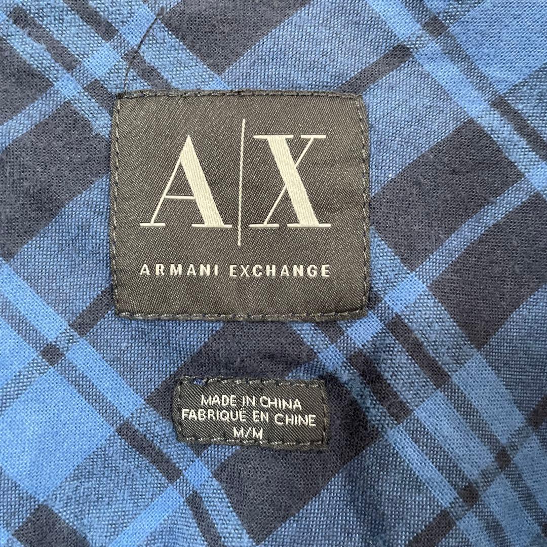 【美品】ARMANI EXCHANGE 長袖ネルシャツ チェック柄 Mサイズ