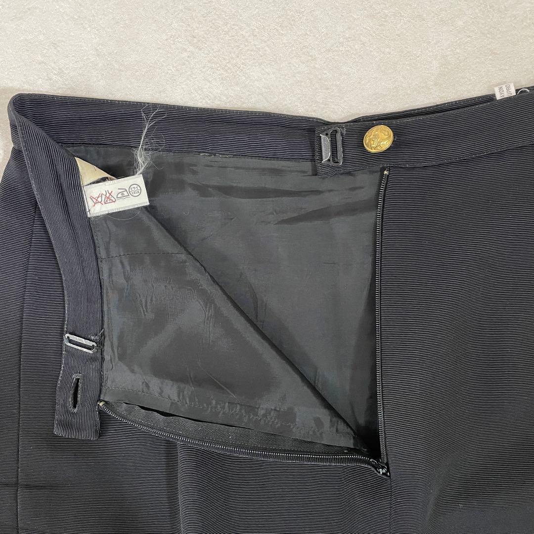古着 Salvatore Ferragamo 膝丈スカート ツータック 黒