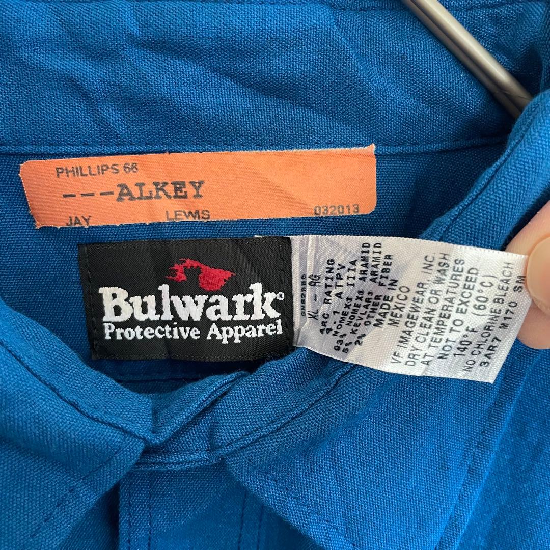 【美品】Bulwark 長袖ワークシャツ XLサイズ ブルー