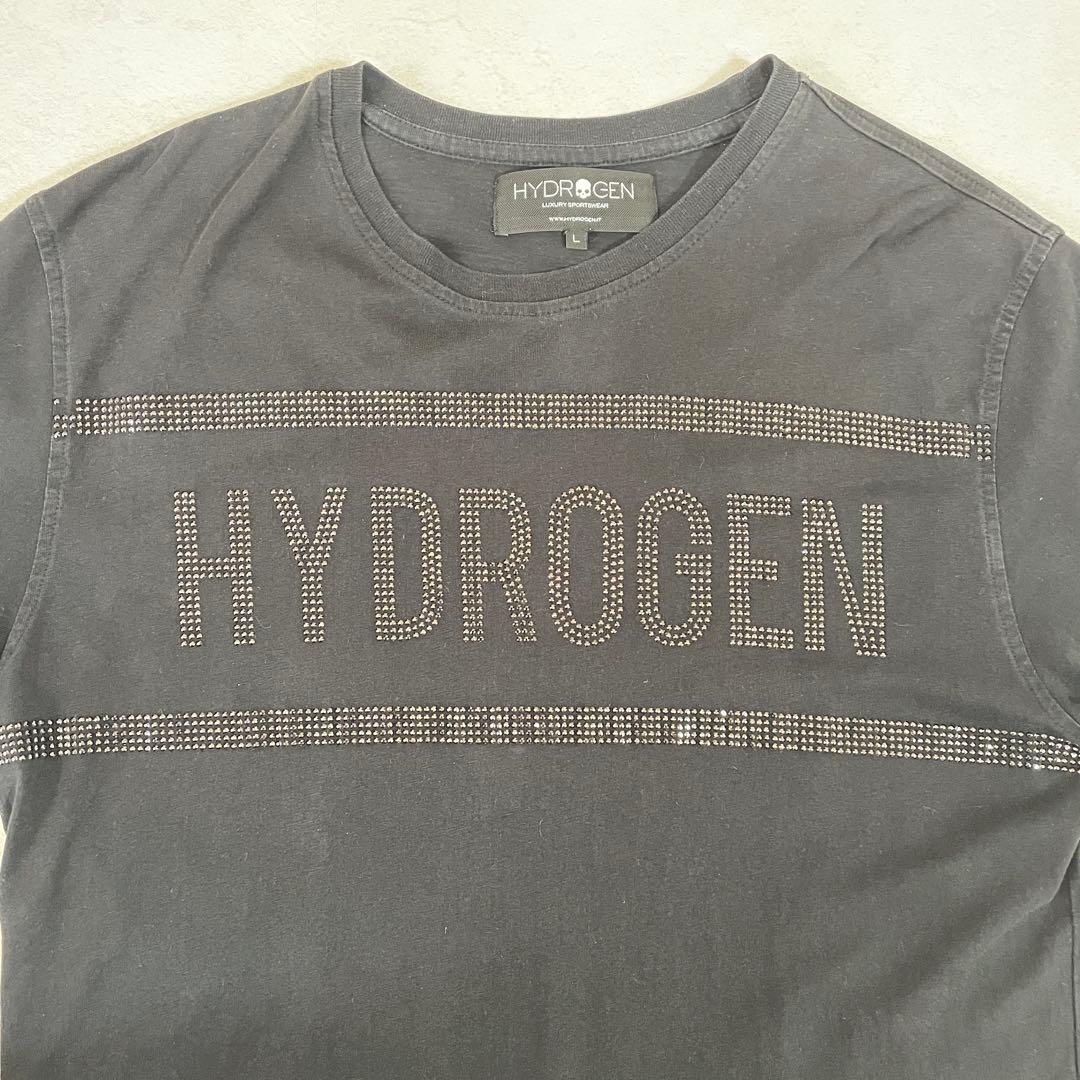 古着 HYDROGEN 半袖Tシャツ スパンコール サイズL ブラック