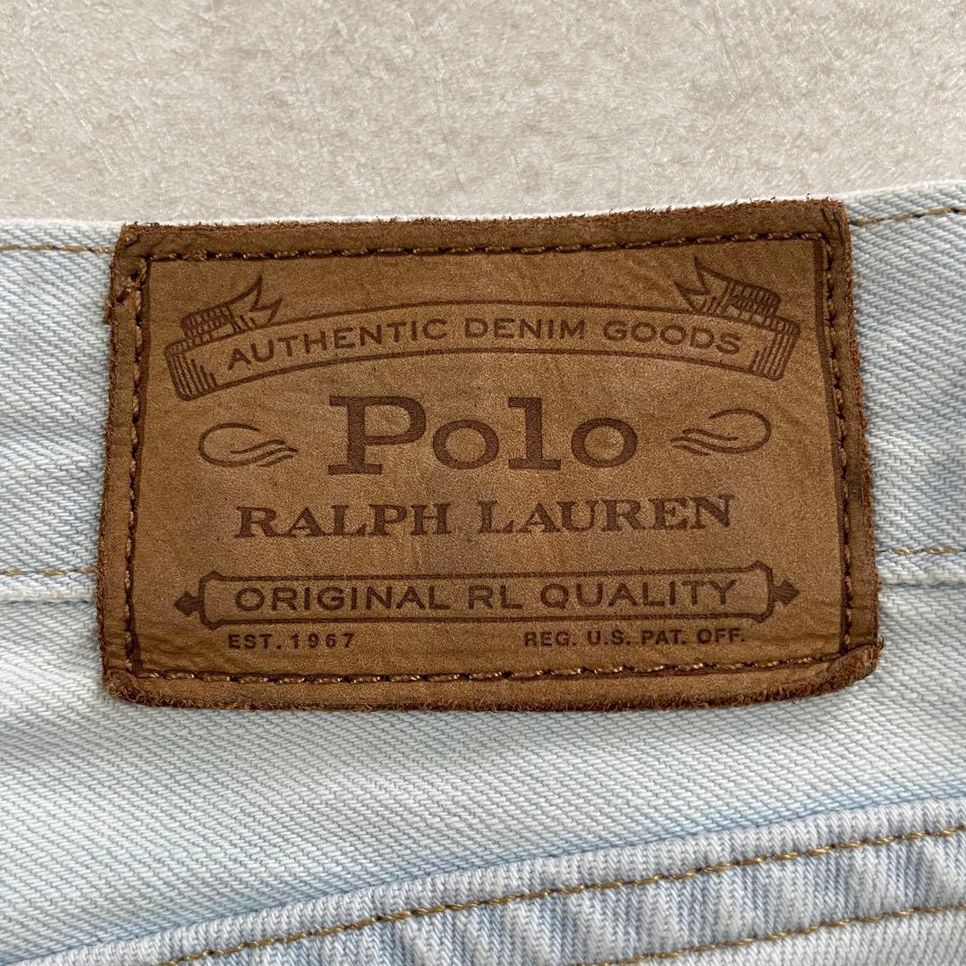 【美品】POLO RALPH LAUREN ライトブルー ハーフパンツ 34
