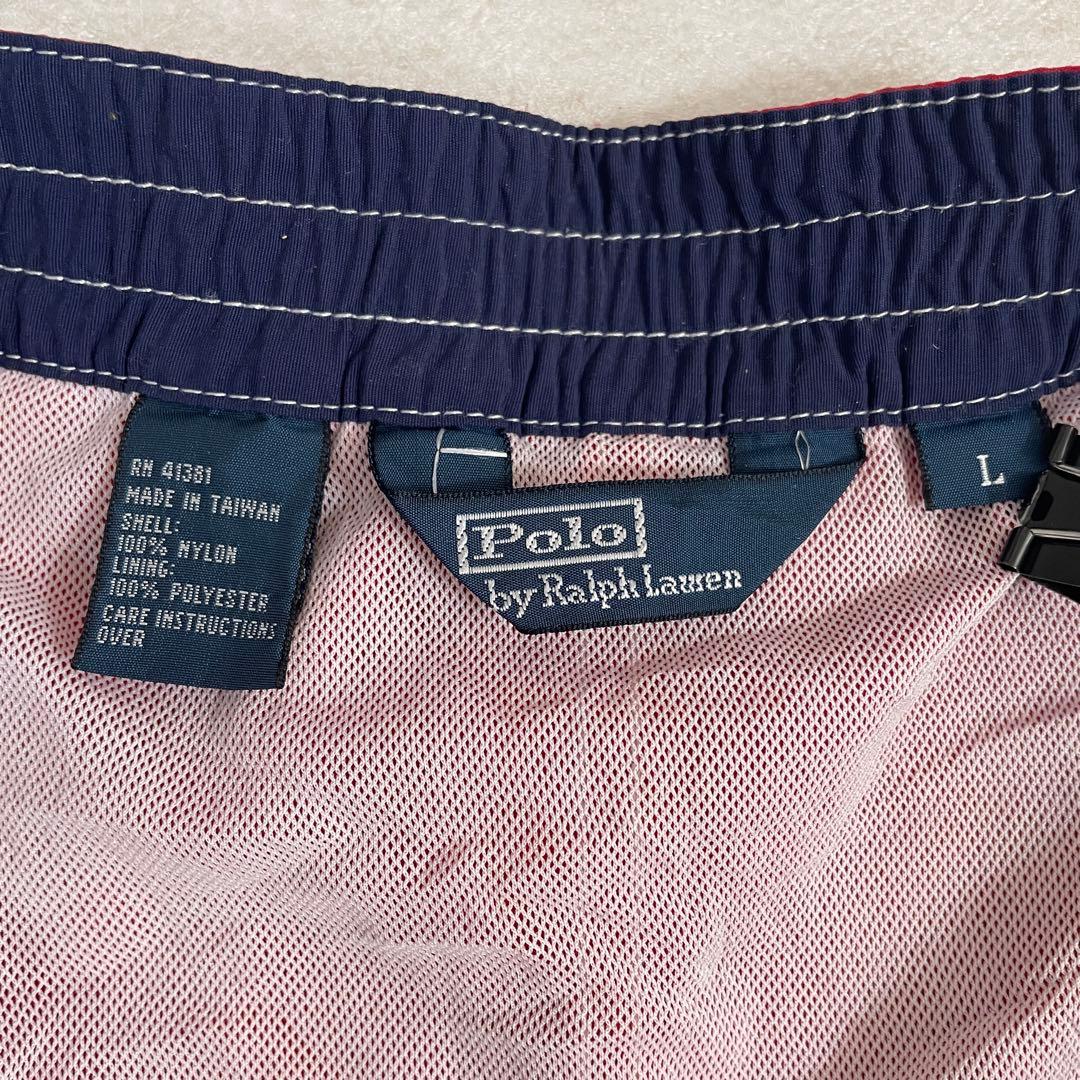 90s POLO RALPH LAUREN レッド スイムショーツ Lサイズ