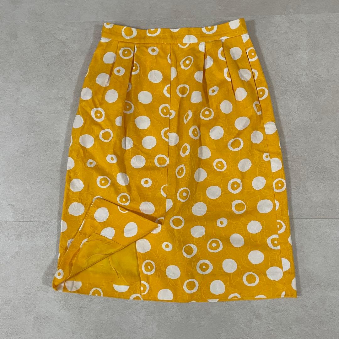 【希少】YVES SAINT LAURENT 膝丈スカート サイズL ドット柄